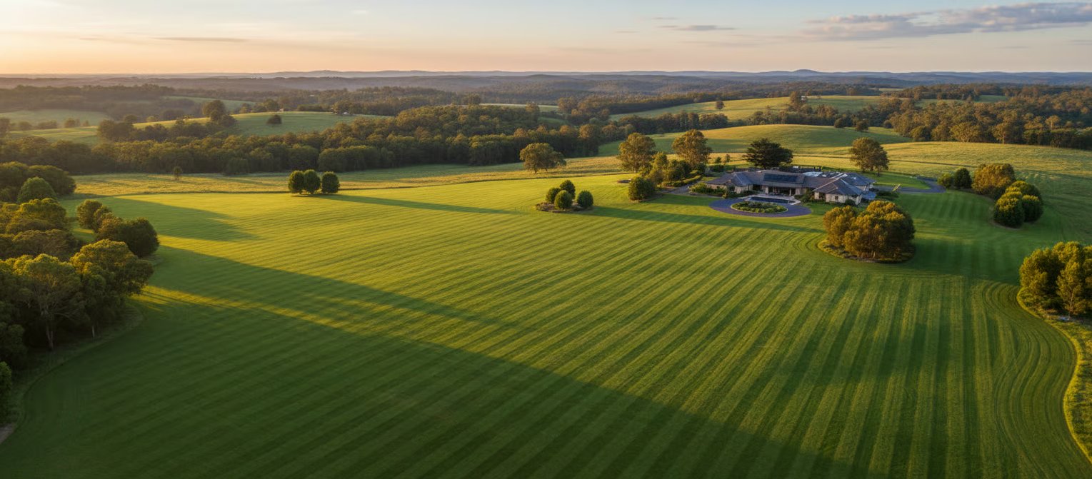 Professionally maintained lawn